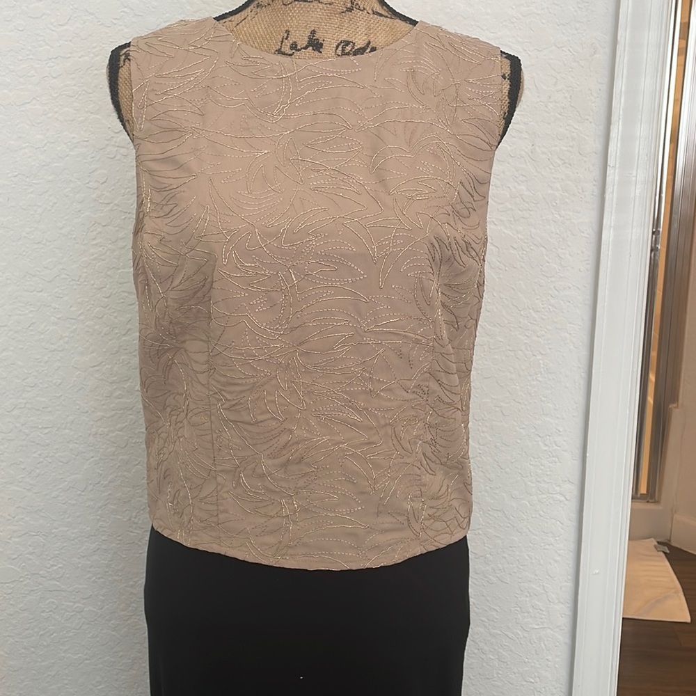 Dress top with gold embroidery
